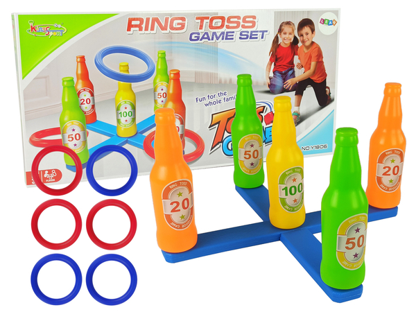 Handballspiel Hoop Throw Coloured Bottles Punkte