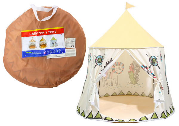 Indisches Tipi-Zelt für Kinder, Beige, 125 cm