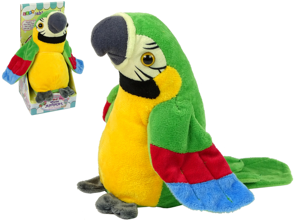 Interaktiver sprechender grüner Papagei mit Wortwiederholung