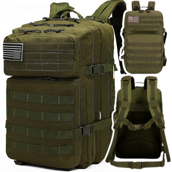 Khakifarbener militärischer taktischer Rucksack 40–60 l