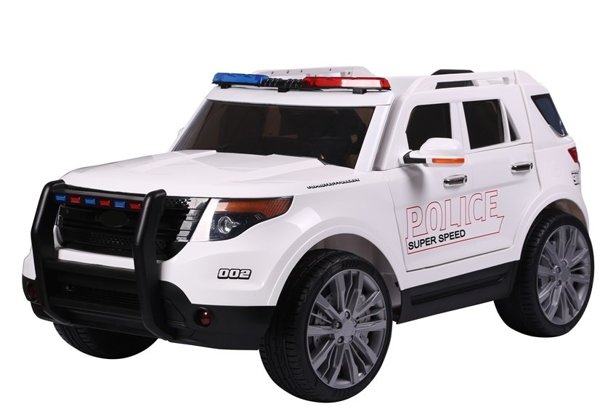 Kinderfahrzeug CH9935 Polizeiauto Weiß Ledersitz EVA-Reifen Auto