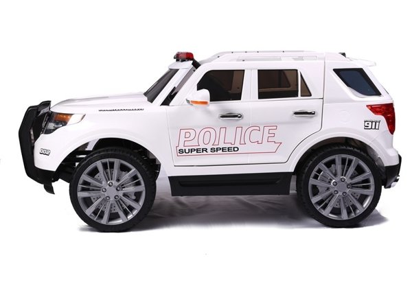 Kinderfahrzeug CH9935 Polizeiauto Weiß Ledersitz EVA-Reifen Auto