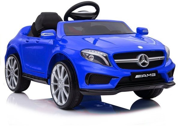 Kinderfahrzeug Mercedes GLA45 Blau lackiert EVA-Reifen Ledersitz 2x45W Fahrzeug
