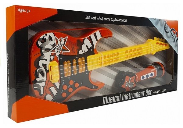 Kindergitarre Spielzeugsgitarre Gitarre Sound- und Lichteffekte ROT