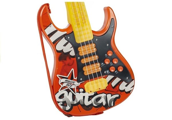 Kindergitarre Spielzeugsgitarre Gitarre Sound- und Lichteffekte ROT