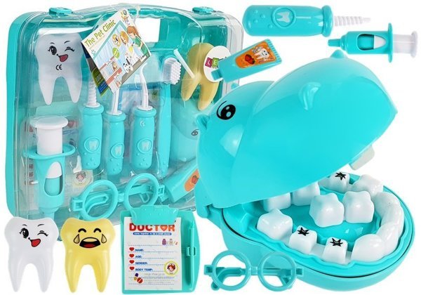 Kleines Zahnarzt-Set, Nilpferd-Zahnarztplan