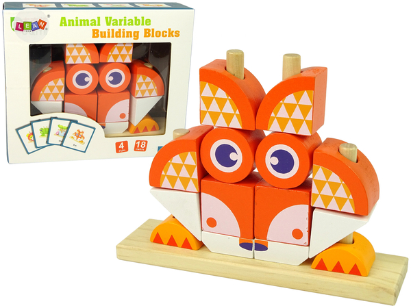 Kreatives räumliches Holzpuzzle 3D Orange Fuchs