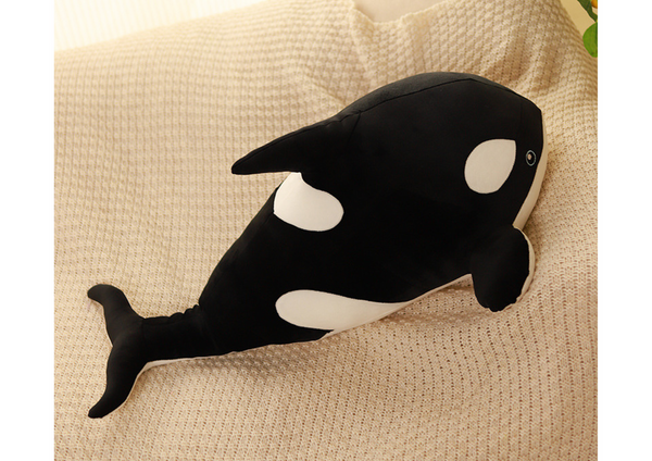 Kuscheliges Orca-Maskottchen aus Plüsch, 40 cm, Schwarz