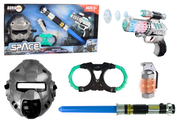 Lichtschwertpistole Maske Space Warrior