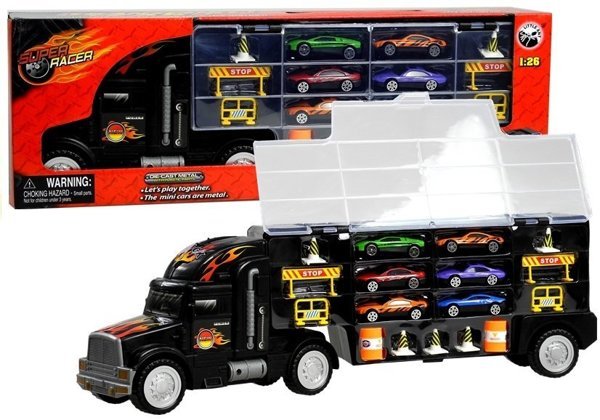 Lkw 6 Autos umfangreiches Set Sport-Auto Anhänger Spielzeug für Kinder 