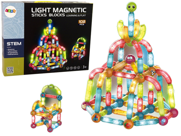 Luminous Educational Magnetic Blocks Satz von 102 Elementen