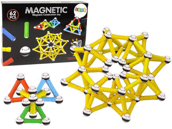 Magnetische Bausteine MAGNETIC  62 Elemente  Schaffen Sie außergewöhnliche Gebäude!
