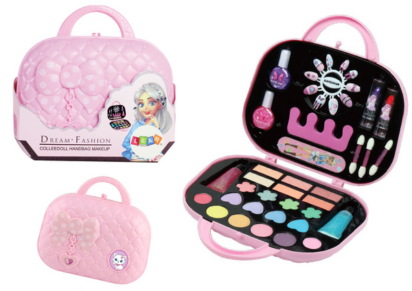 Make-up- und Nagelset, rosa Kosmetiktasche