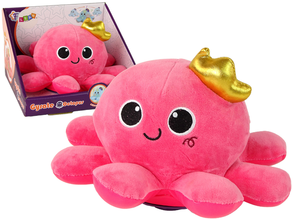 Maskottchen Oktopus leuchtet rosa Geräusche