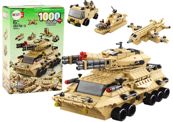 Militärsand Militär-Panzerblock-Set 1000-tlg