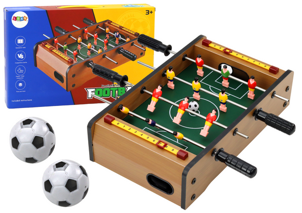 Mini-Tischfußball aus Holz, 36 cm x 21,5 cm x 9 cm