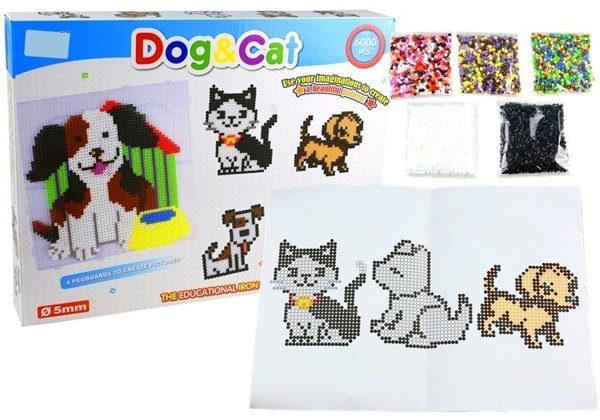 Mosaik kreatives Set Kunststoffperlen Hund und Katze Set für Kinder