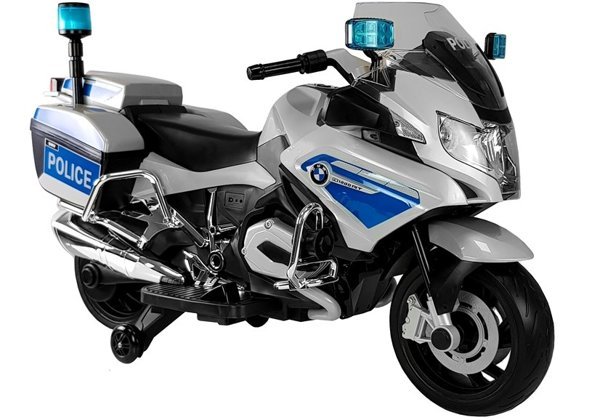 Motorrad BMW Polizei Silbern Frontscheinwerfer EVA-Reifen Motorrad