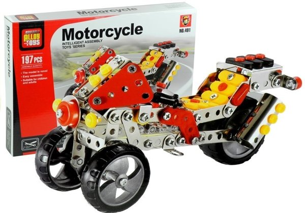 Motorrad zum Zusammenfügen 197 Elemente Werkzeuge Spielzeug Set