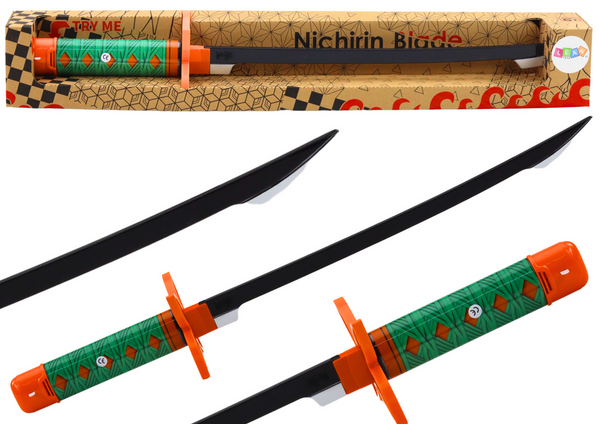 Nichirin-Samurai-Schwert, batteriebetrieben, bequemer Griff, grüner Klang