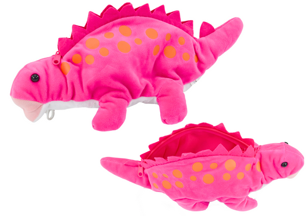 Plüsch-Dinosaurier-Federmäppchen, Aufbewahrungsbox, Anhänger, Rosa