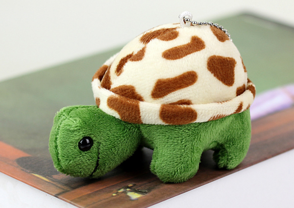 Plüsch-Schildkröte, 10 cm, brauner Maskottchen-Schlüsselanhänger