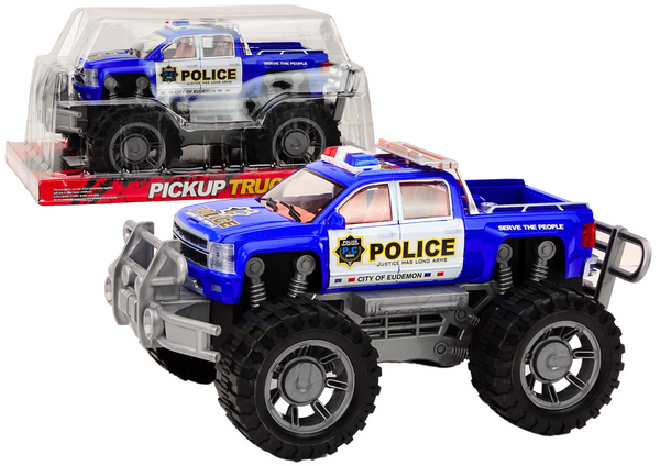 Polizeiauto-Pickup, blaues Gelände-Polizeifahrzeug