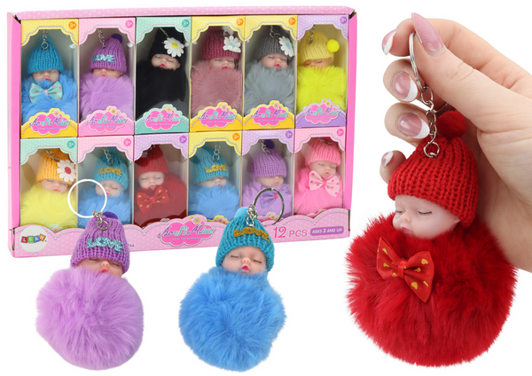 Pompom Doll Schlüsselanhänger Anhänger für Schlüssel Handtaschen Mix