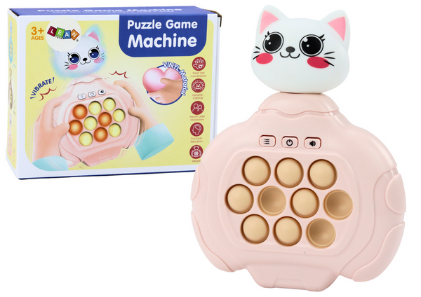 Pop-It Kitten Game Pink Arcade Console Vibration Sensory Pad
