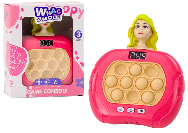 Pop-It Wac A Mole Doll Lights Sounds Pink Spiel