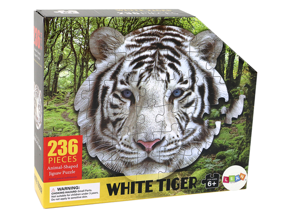 Puzzle 236 Teile Weißer Tigerkopfform