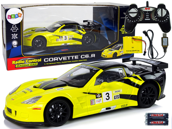 R / C Rennsportwagen 1:18 Corvette C6.R Gelb 2.4 G Lichter
