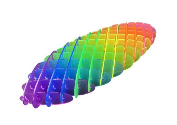 Regenbogen-Fidget-Spielzeug, transparent, Anti-Stress, bunt, flexibel, 12 cm