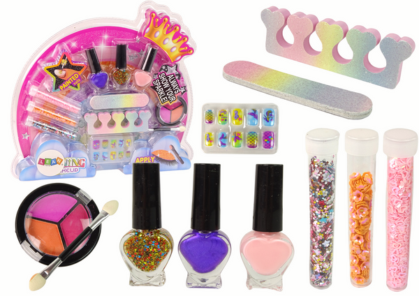 Regenbogen-Nagelkunst-Make-up-Set