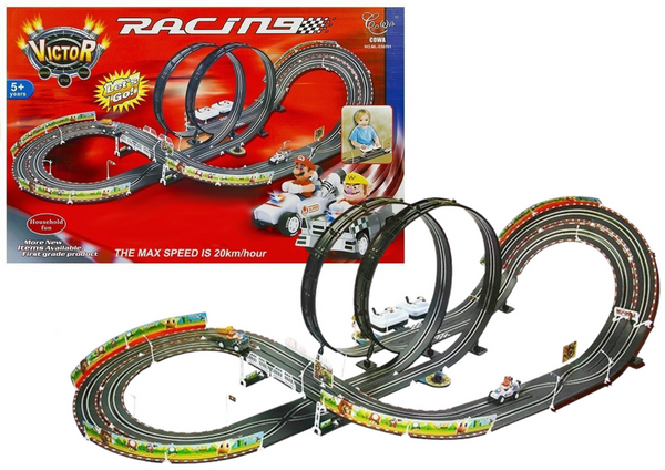 Rennbahn Racing Mario 450cm 2 Autos Autorennbahn Spielzeug Set