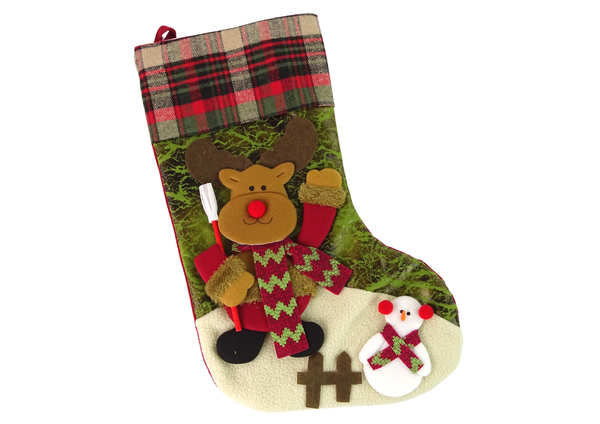 Rentier im Pullover Weihnachts-Stoffgeschenk Socke