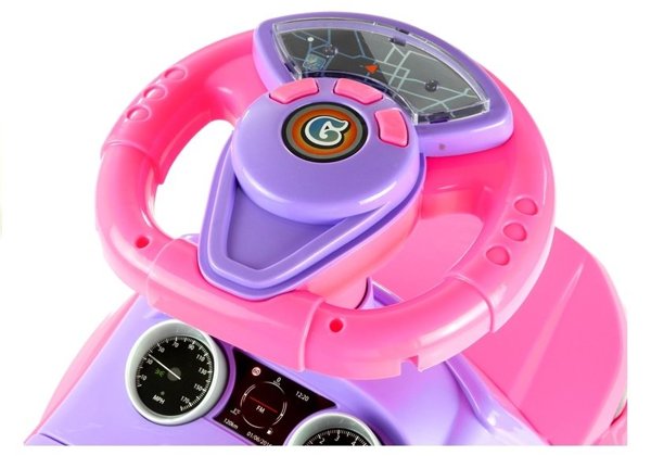 Rutschauto 613W Rosa Fahrzeug für Kinder Sound- und Lichteffekten Baby