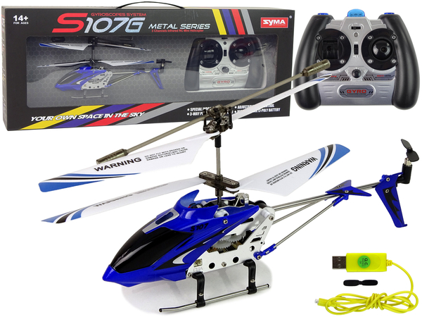 SYMA S107G Hubschrauber + Fernbedienung + Wiederaufladbare Batterie Blau