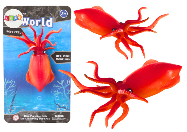 Sea World Orange Tintenfisch-Gummifigur