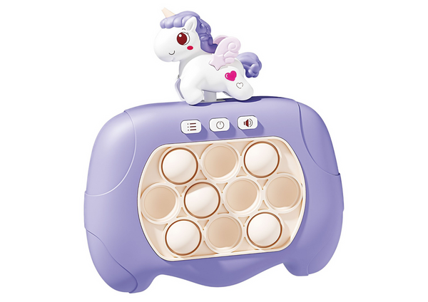 Sensorisches Spiel Einhorn Pop It, batteriebetriebene Lichter, Geräusche, Lila