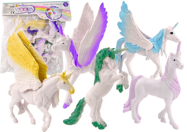 Set Einhorn-Pegasus-Figuren White Magic 6-tlg.