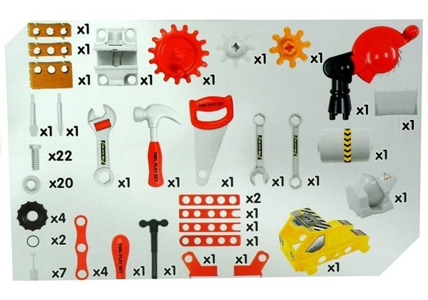 Set für kleinen Heimwerker 86 cm Set Werkzeuge Schraubenzieher Hammer