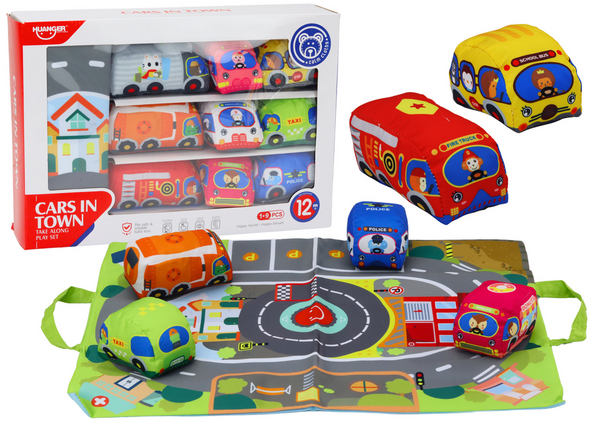 Set mit 9-teiligen Spielmatten für weiche Spielzeugautos