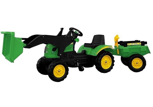 Traktor Herman mit Anhänger Grün 165 cm