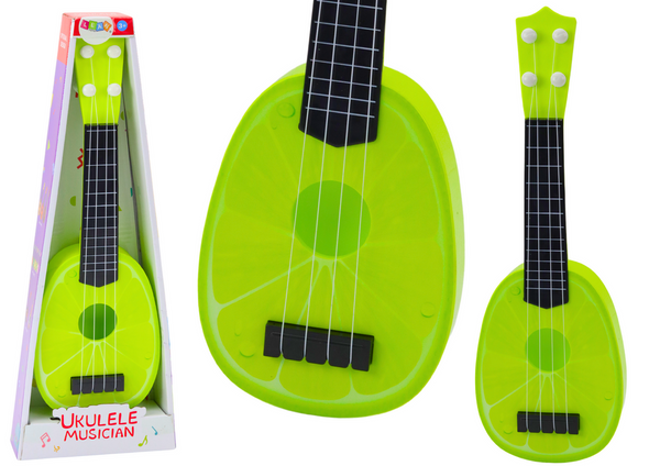 Ukulele für Kinder Mini-Gitarre 4 Saiten Obst Limettengrün 15"