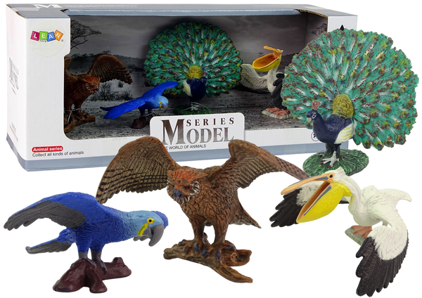 Vögel der Welt Figurenset  4 Stücke Pelikan Papagei
