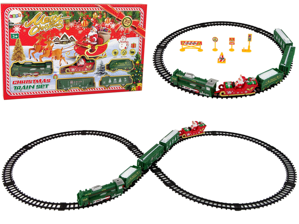 Weihnachtszug Zuglokomotive Gleise Weihnachtsmann Lichter