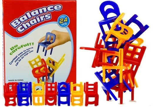 Fallende Stühle Puzzle Farbiges Turmspiel