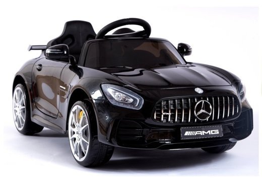 Kinderfahrzeug Mercedes AMG GT Schwarz lackiert EVA-Reifen Ledersitz Fahrzeug