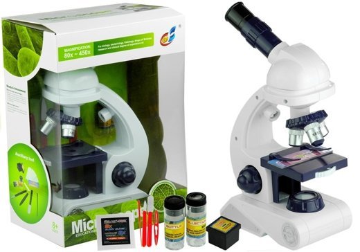 Mikroskop für Kind Zubehör 80x 200x 450x Lichtspiegel Flaschen Set 